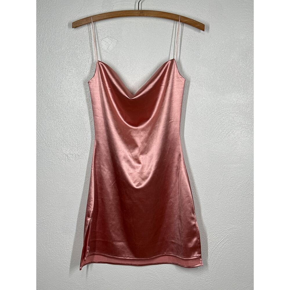 Zaful 90s Y2K Cami 4 Rose Pink Shimmer Tunic Cowlneck Soft Girl Going Out Top